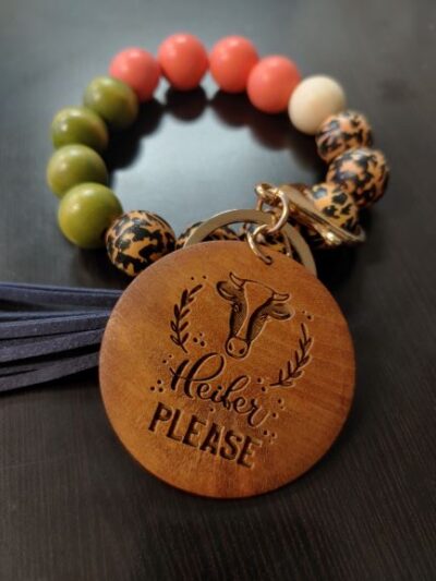 Heifer Please Keychain Bracelet