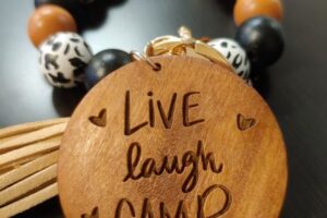 Live Laugh Camp Keychain Bracelet